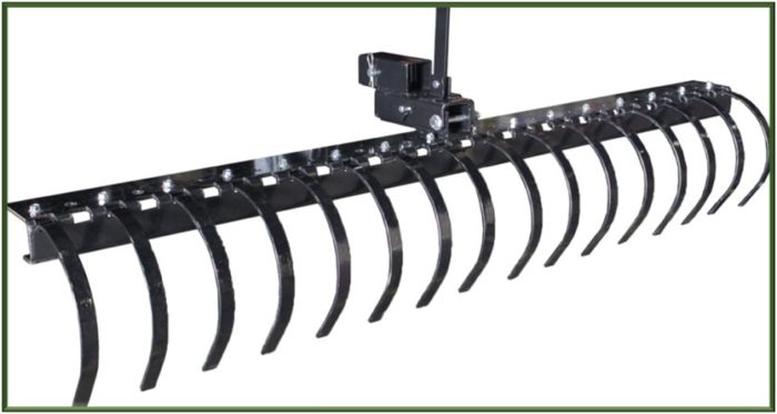 62” Landscape Rake with 16 Replaceable Spring Steel Rake Tines
